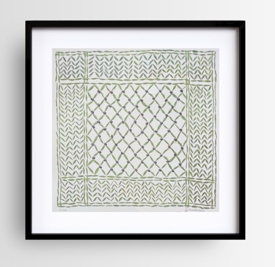Olive Kufiyeh -Art installation